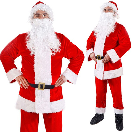 Strój Mikołaja 10 elementów, kostium czerwony