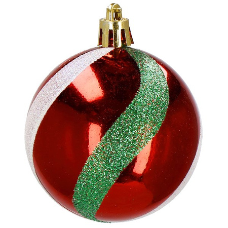 Bombki choinkowe 42 szt. ozdoby świąteczne zestaw białe, czerwone, zielone