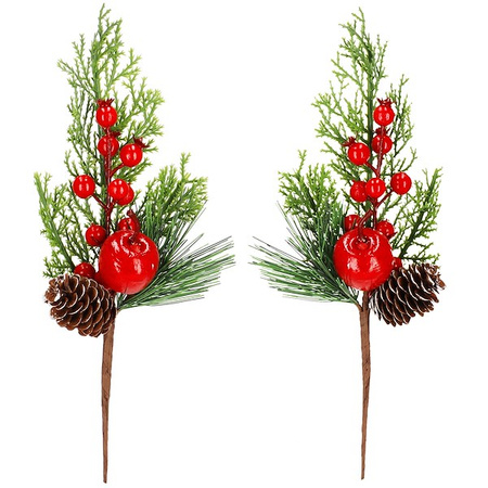 Gałązka świąteczna sztuczna dekoracja do stroika 27 cm