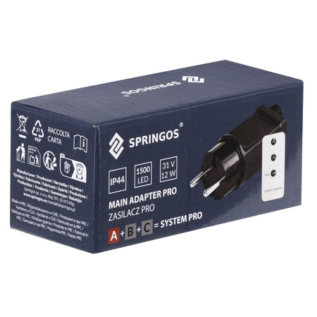 Kurtyna świetlna PRO 500 Led lampki choinkowe 25 m ciepły biały + zimny biały flash komplet