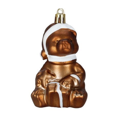 Bombki choinkowe 47 szt. komplet dekoracje świąteczne zawieszki nietłukące, brązowy, złoty, biały