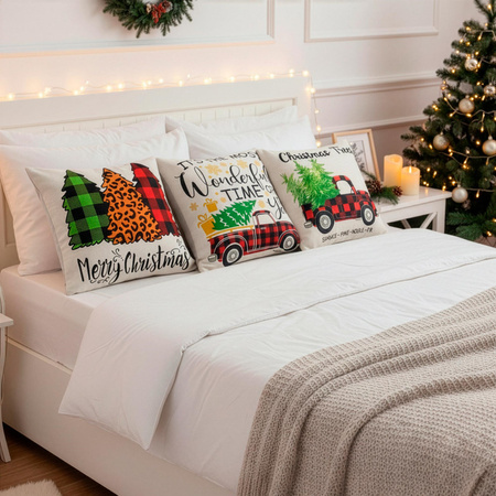 Świąteczki poszewki 40x40cm 4 szt. zestaw na poduszkę jaśka dekoracyjne bożonarodzeniowe