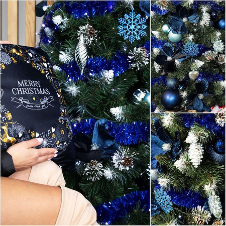 Bombki choinkowe 2 szt. ozdoby świąteczne zawieszki 15 cm granatowe