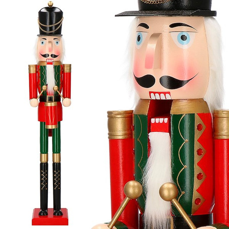 Dziadek do orzechów 120 cm drewniany żołnierzyk z bębenkiem, figurka świąteczna