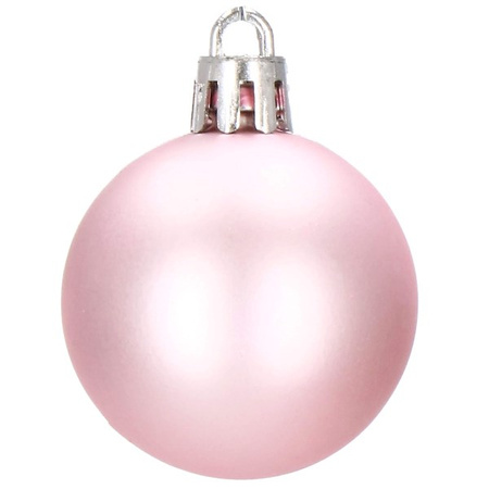 Bombki choinkowe 101 szt. ozdoby świąteczne zestaw biały, różowy