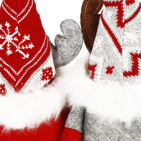 Skrzaty 27 cm ozdoba świąteczna 2 szt. renifer krasnal świąteczny, gnom