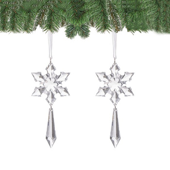 Zawieszki choinkowe kryształki sopelki na choinkę 13 cm 2 szt.