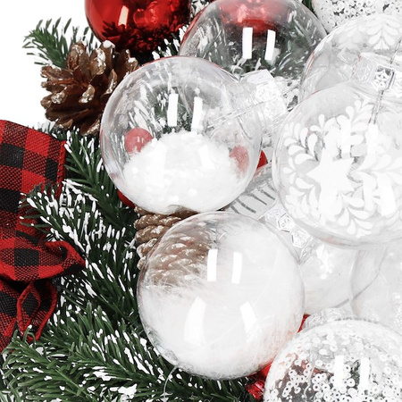 Bombki choinkowe 30 szt. przeźroczysty 7 cm zestaw choinkowy