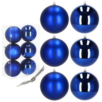 Bombki choinkowe 6 szt. ozdoby świąteczne zestaw 9,5 cm granatowe