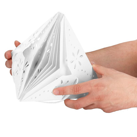 Gwiazda świąteczna papierowa biała i lampki choinkowe 10 led zimny biały