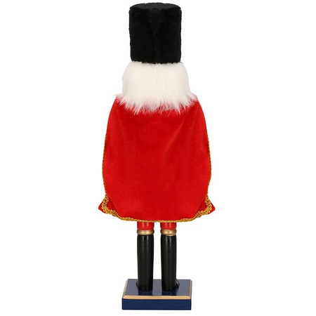 Dziadek do orzechów 38 cm z mieczem, drewniany żołnierzyk zielono-czerwony, figurka świąteczna