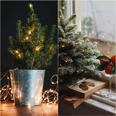 Lampki choinkowe druciki na szpuli 1000 LED biały ciepły wewnętrzno-zewnętrzne