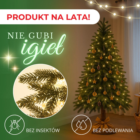 Choinka sztuczna na pniu 220 cm świerk PE jak żywy