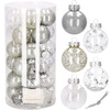 Bombki choinkowe przeźroczyste 30 szt. srebrny, złoty 6cm zestaw choinkowy