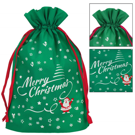 Worek na prezenty pod choinkę torba św. Mikołaja zielona