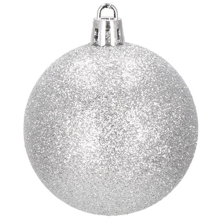 Bombki choinkowe 102 szt. ozdoby świąteczne zestaw srebrny