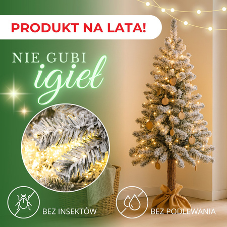 Choinka na pniu 160 cm sztuczna świerk śnieżony