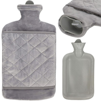 Ocieplacz, termofor duży ogrzewacz do rąk gumowy 1,8L szary