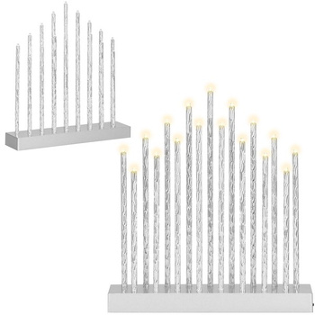 Świecznik adwentowy Led 17 świec srebrny, sople glamour