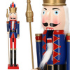 Dziadek do orzechów 120 cm drewniany żołnierzyk, król z berłem, figurka świąteczna