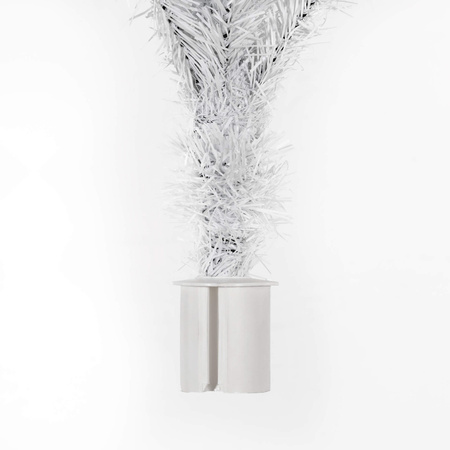 Choinka sztuczna 120 cm biała jodła jak żywa, nowoczesna, ze stojakiem