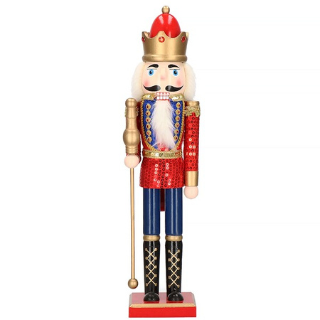 Dziadek do orzechów 50 cm drewniany żołnierzyk z berłem multikolor, figurka świąteczna