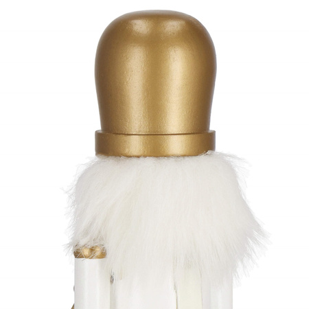 Dziadek do orzechów 30,5 cm z bębenkiem drewniany żołnierzyk złoty, figurka świąteczna