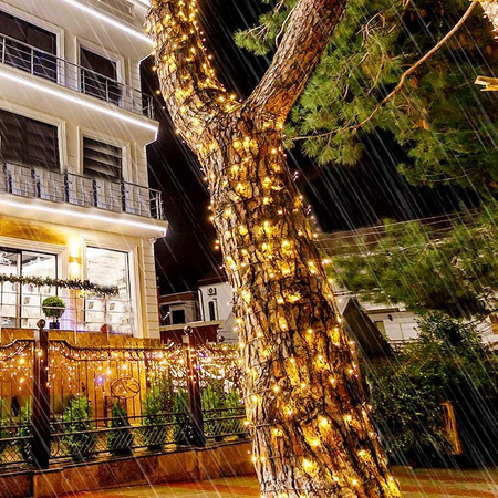 Lampki choinkowe 200 Led 22 m biały ciepły oświetlenie świąteczne solarne