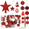 Bombki choinkowe 105 szt. ozdoby świąteczne zestaw biały, czerwony