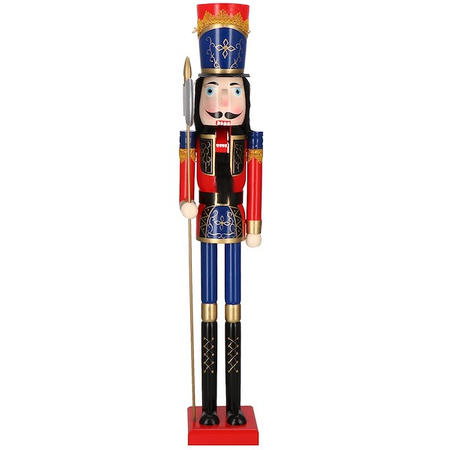 Dziadek do orzechów 120 cm drewniany żołnierzyk z toporem, figurka świąteczna