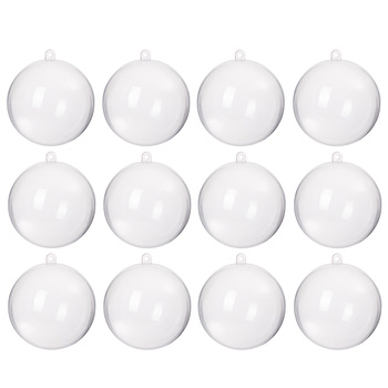 Bombki akrylowe 11cm kula plastikowa decoupage zestaw 12 szt.