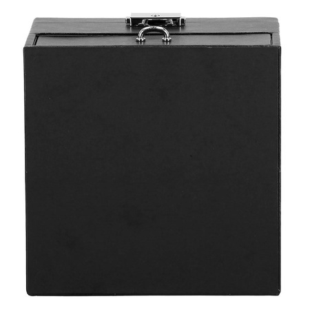 Kufer, szkatułka na biżuterię ekoskóra 16x16x11 cm czarny z szufladą i lusterkiem