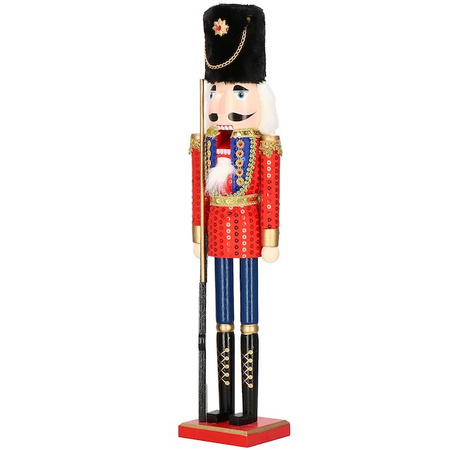 Dziadek do orzechów 50 cm drewniany żołnierzyk z karabinem multikolor, figurka świąteczna