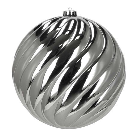 Duże bombki choinkowe 3 szt. ozdoby świąteczne 20,5 cm brokat srebrne