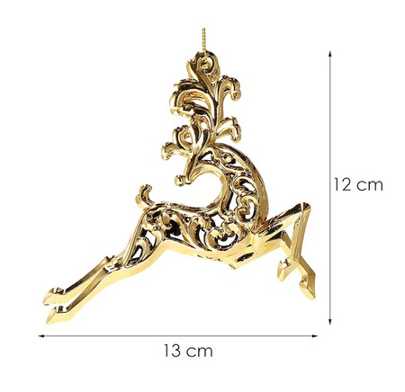 Zawieszki choinkowe 2 szt. renifery ozdoba bożonarodzeniowa złota