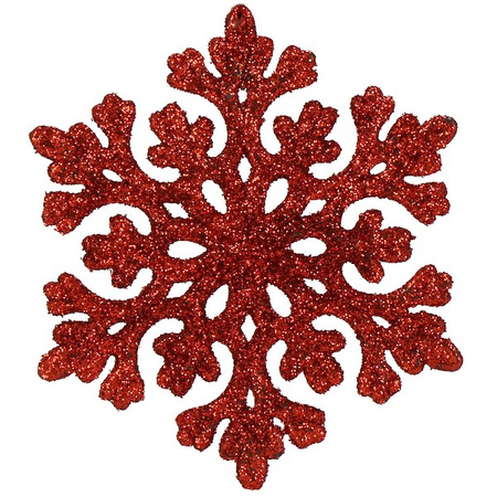 Zawieszka choinkowa 8 szt. śnieżynka 8 cm świąteczna ozdoba czerwony