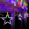 Kurtyna świetlna multikolor 92 Led lampki wewnętrzno-zewnętrzne gwiazdy z programatorem