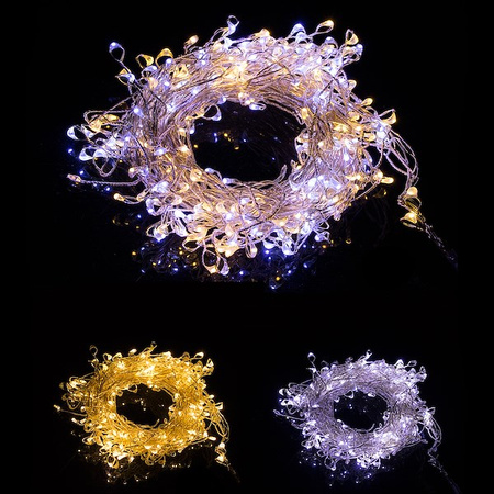 Lampki dekoracyjne 300 LED druciki biały ciepły - biały zimny