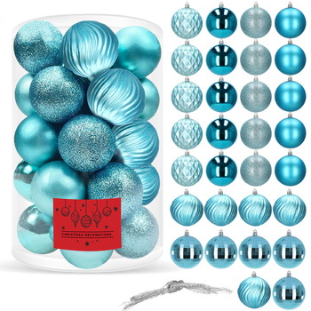 Bombki choinkowe 30 szt. niebieski zestaw choinkowy