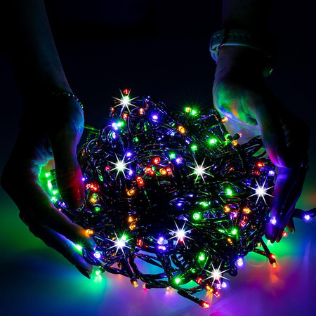 Lampki choinkowe 500 led multikolor + flash 25m oświetlenie świąteczne IP44