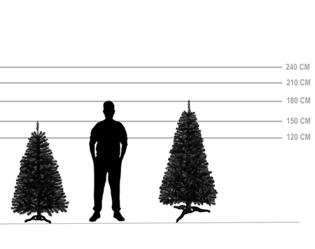 Choinka sztuczna jodła 180 cm czarna nowoczesna, ze stojakiem