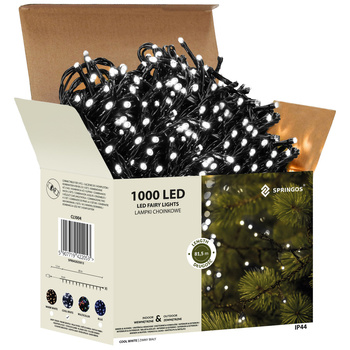 Lampki choinkowe 1000 Led biały zimny 81,5 m oświetlenie świąteczne IP44