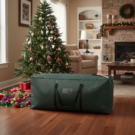 Torba z uchwytami, pokrowiec na choinkę 125x50x40 cm futerał zielony