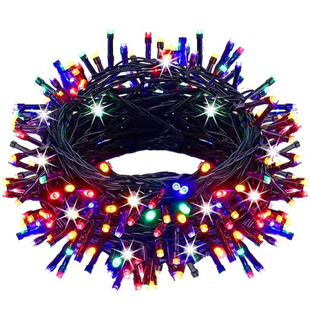 Lampki choinkowe 500 led multikolor + flash 25m oświetlenie świąteczne IP44