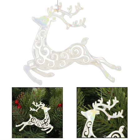 Zawieszka choinkowa kremowa ozdoba renifer na choinkę 13,5 cm
