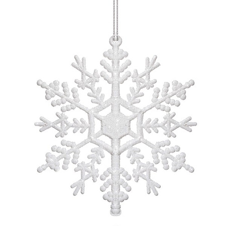 Zawieszki choinkowe białe śnieżynki na choinkę 12 cm 3 szt.