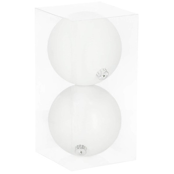 Bombki choinkowe 2 szt. ozdoby świąteczne zawieszki 15 cm białe