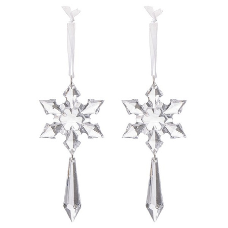 Zawieszki choinkowe kryształki sopelki na choinkę 13 cm 2 szt.