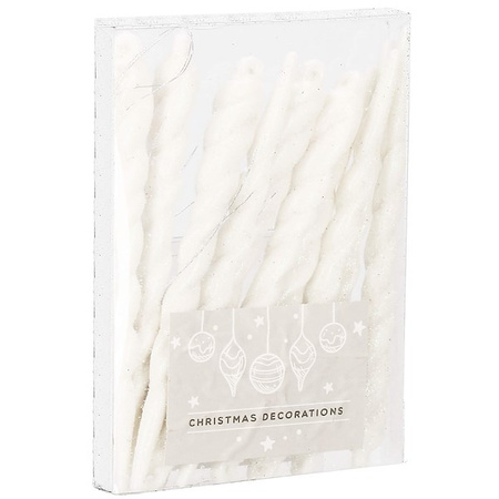 Zawieszka na choinkę sopel 10 szt. akrylowa, ozdoba świąteczna 12 cm biały