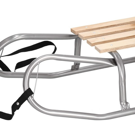 Sanki dla dzieci metalowe z oparciem szare